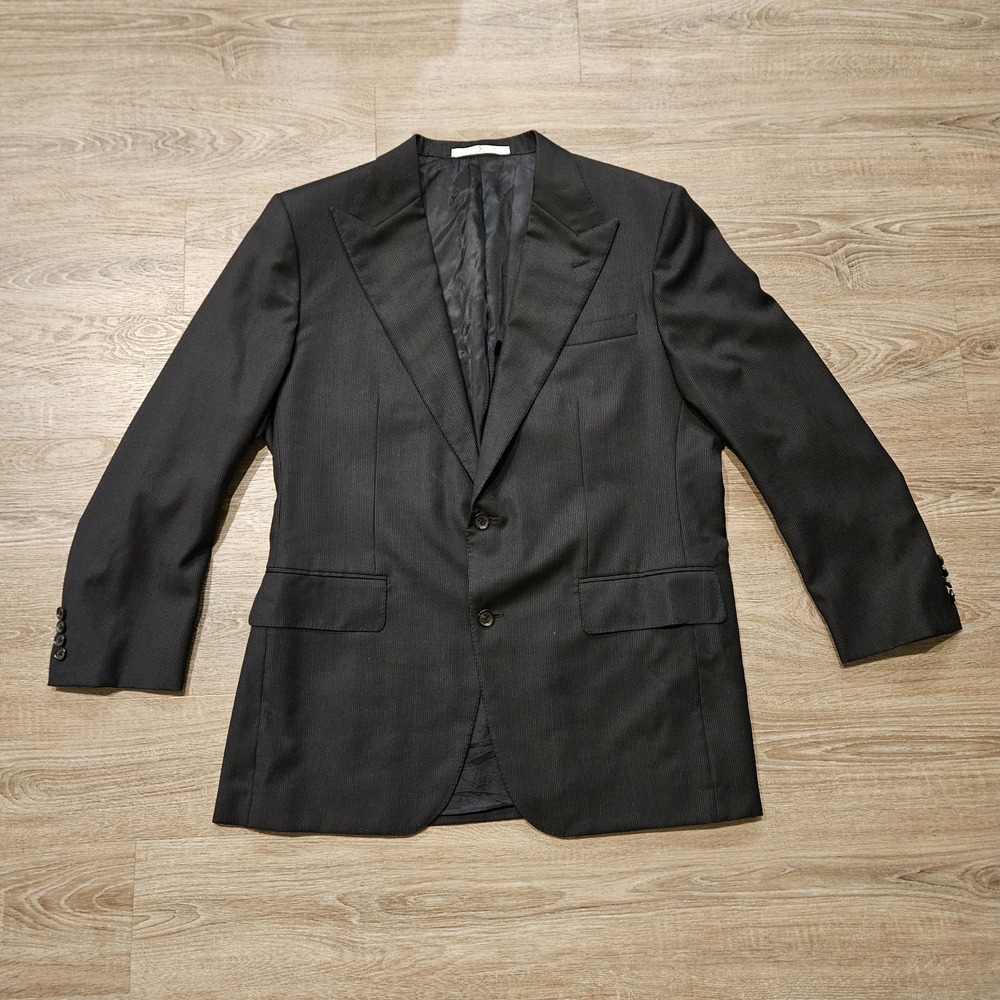 Valentino Hiver 2008 Men's Blazer 50IT 40US Black Wool Peak Lapel Made Italy